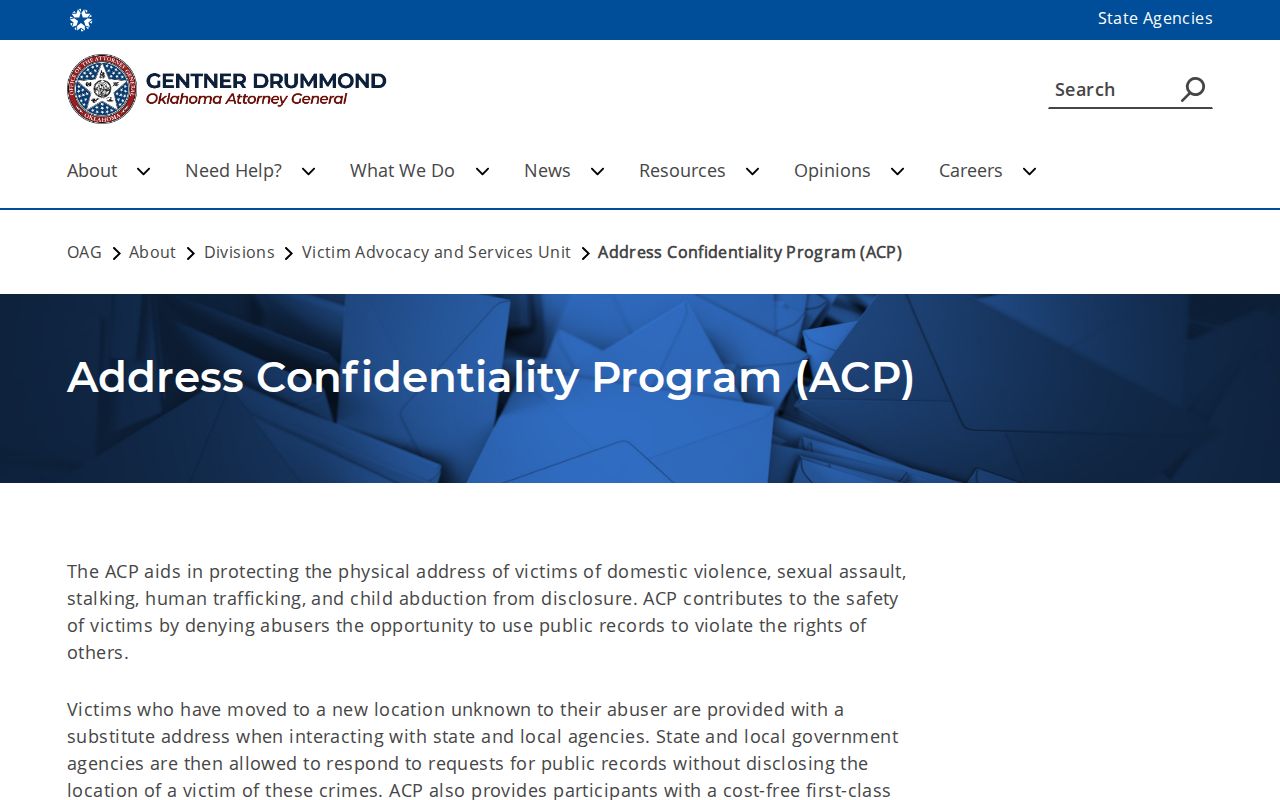 Midwest City residents directory view of Oklahoma address confidentiality program
