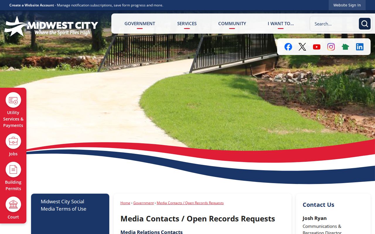 Midwest City residents directory view of city open records request information
