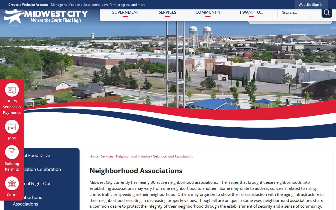 Midwest City neighbors official neighborhood associations list