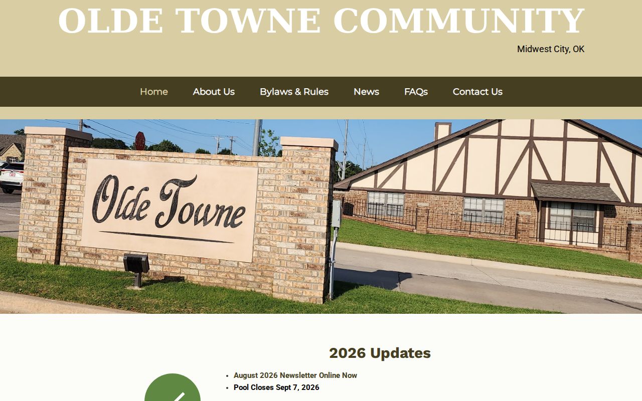 Midwest City neighbors Olde Towne public association information