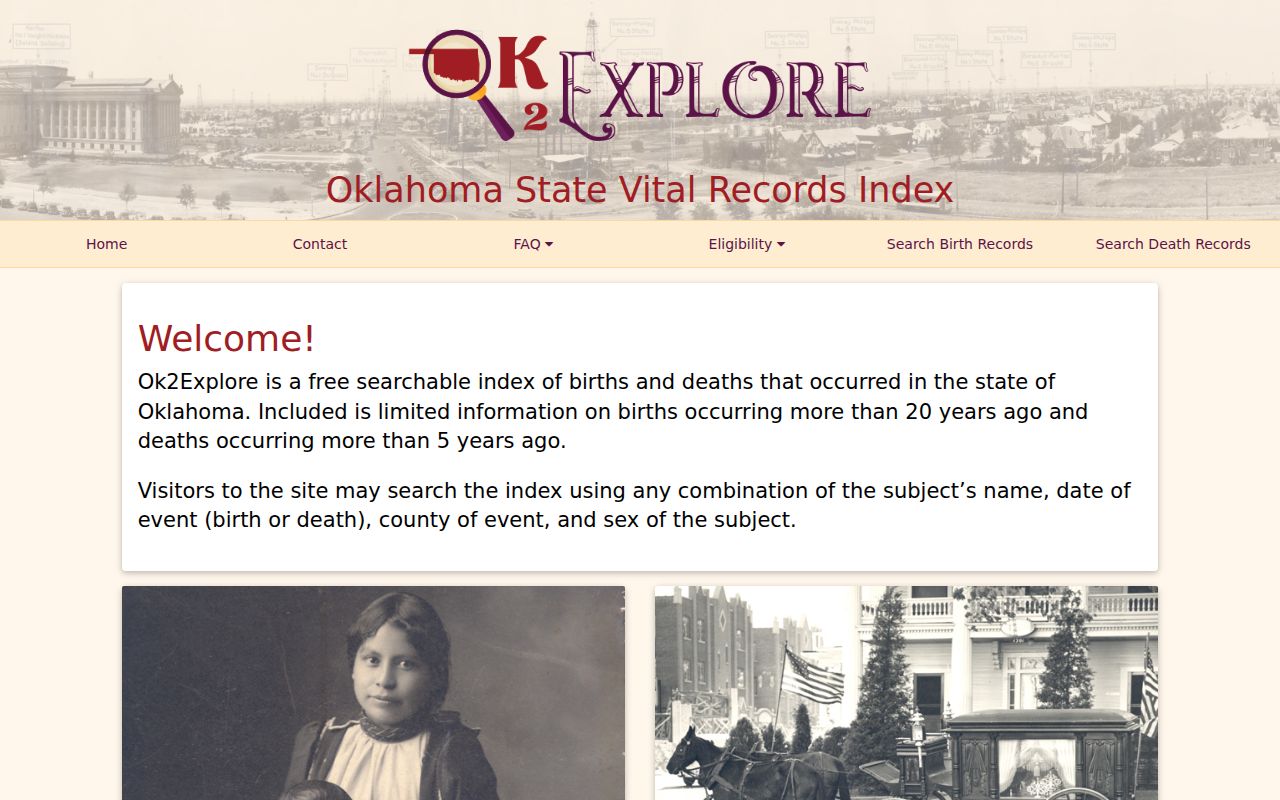 Midwest City resident lookup OK2Explore vital record index