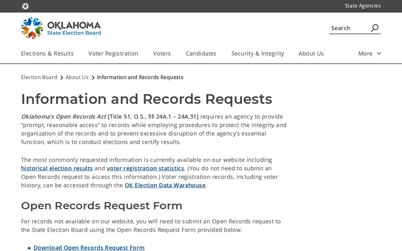 Midwest City resident lookup Oklahoma election records request route