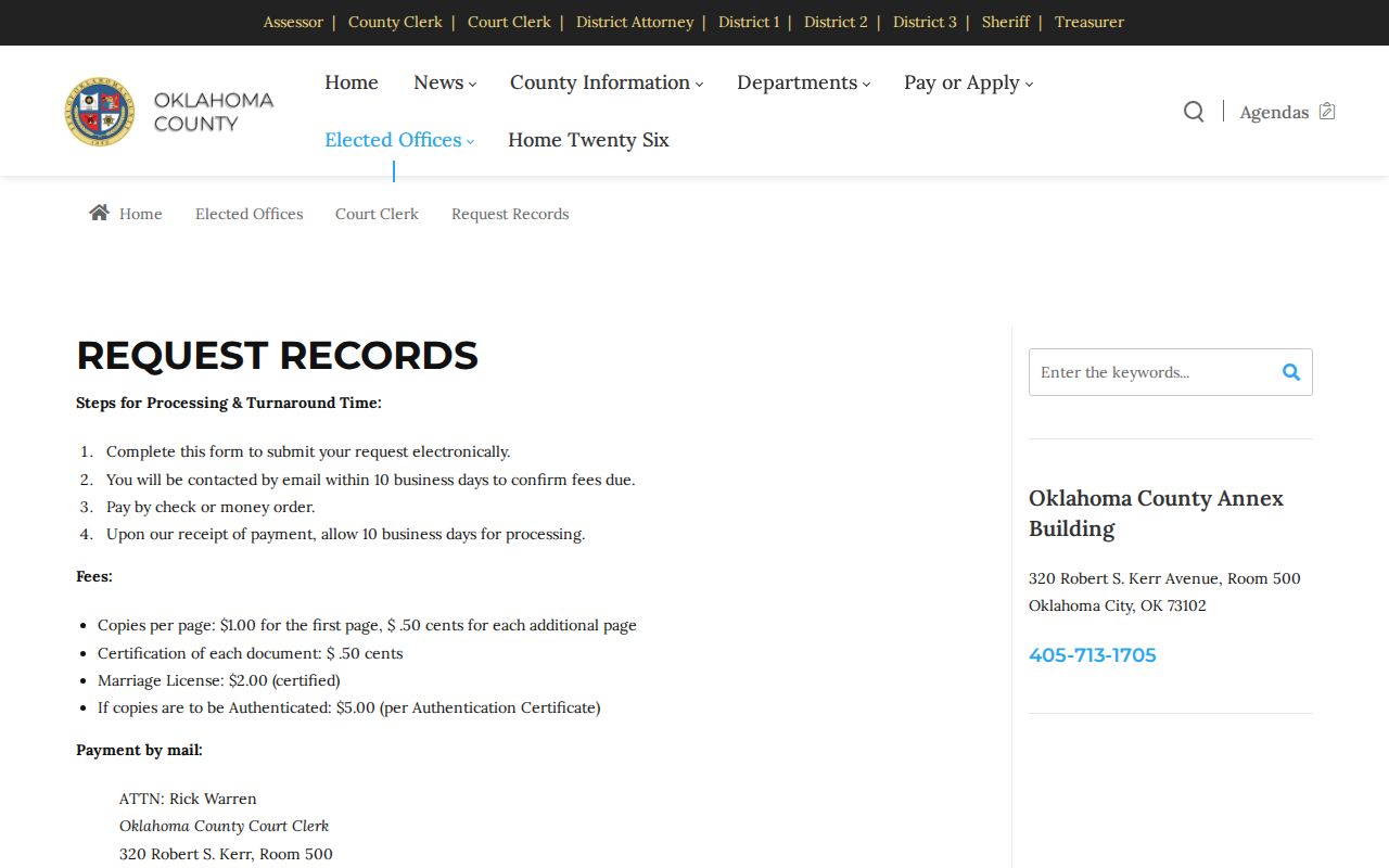 Midwest City resident lookup Court Clerk records request form